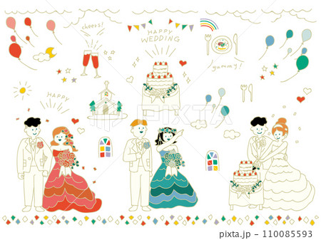 ハッピーウェディング!ブライダル素材セット ハッピーウェディング!ブライダル素材セット 110085593