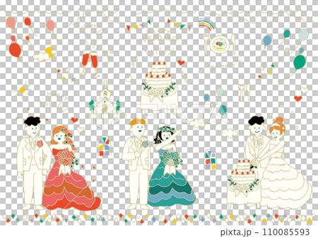 ハッピーウェディング!ブライダル素材セット ハッピーウェディング!ブライダル素材セット 110085593