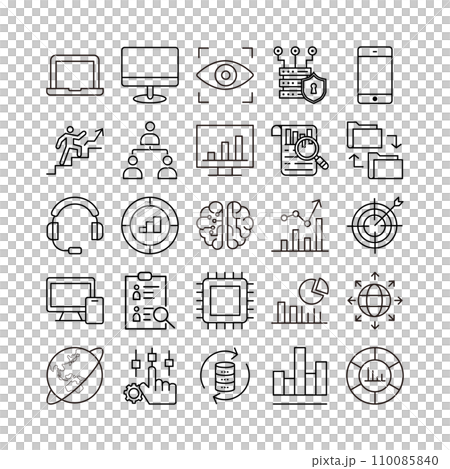 device artificial intelligence technology icon set 110085840
