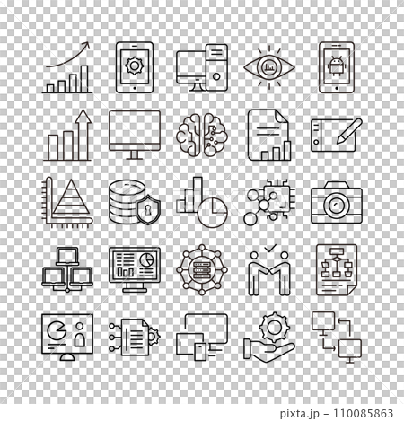 device artificial intelligence technology icon set 110085863