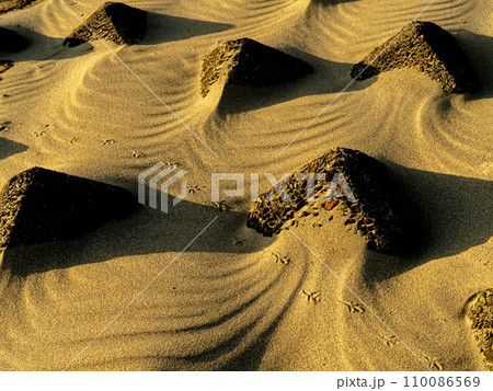 自然の造形　砂浜の風紋 110086569