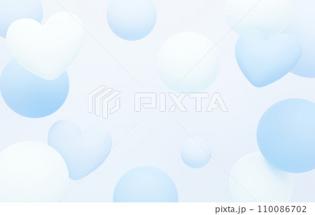 3D背景素材_ハート_水色 3D背景素材_ハート_水色 110086702