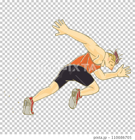 短距離走者のイラスト 110086705