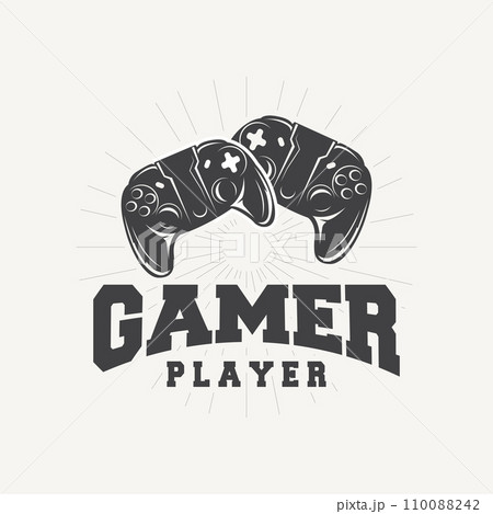 Game Console Logo, Gamer Design Gamepad Illustration Symbol Template 110088242