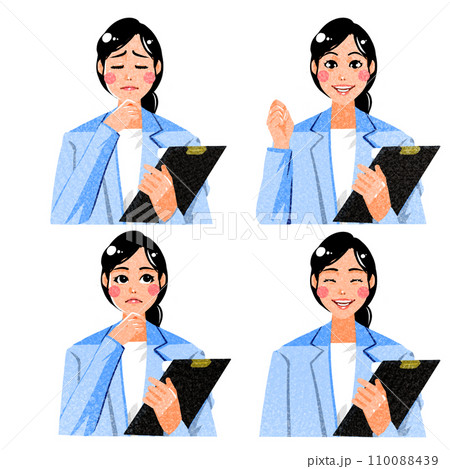 優しく説明してくれる女性医師 110088439