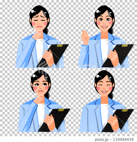 優しく説明してくれる女性医師 110088439