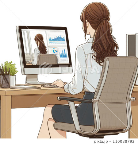 仕事の楽しさを体現する、輝くビジネスウーマン 110088792