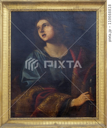 Saint Catherine of Alexandria by the unknown Renaissance painter from 17th century in the convent of the Friars Minor in Dubrovnik 110088818