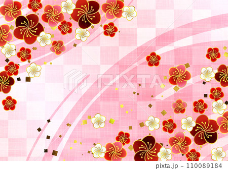 桜、梅、ひな祭り、七五三、市松模様、和風、イメージ、ピンク 桜、梅、ひな祭り、七五三、市松模様、和風、イメージ、ピンク 110089184