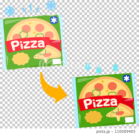 解凍された冷凍ピザ 110089405