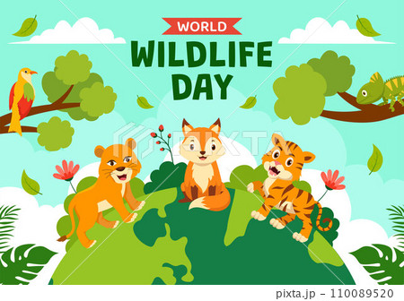 Wildlife Day Social Media Background Flat Cartoon Hand Drawn Templates Illustration Wildlife Day Social Media Background Flat Cartoon Hand Drawn Templates Illustration 110089520