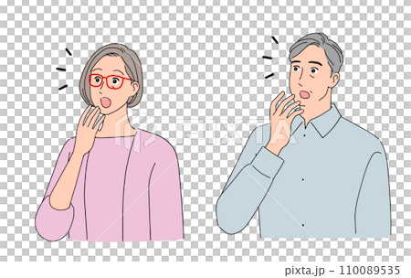 ビックリするシニア夫婦 110089535