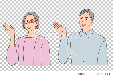 Senior couple guiding Senior couple guiding 110089554