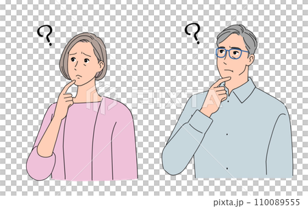 Senior couple having doubts 110089555