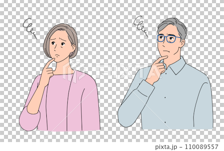 擔心/困擾的年長夫婦 擔心/困擾的年長夫婦 110089557