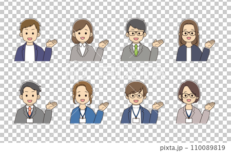 案内をするスーツを着た若者 110089819