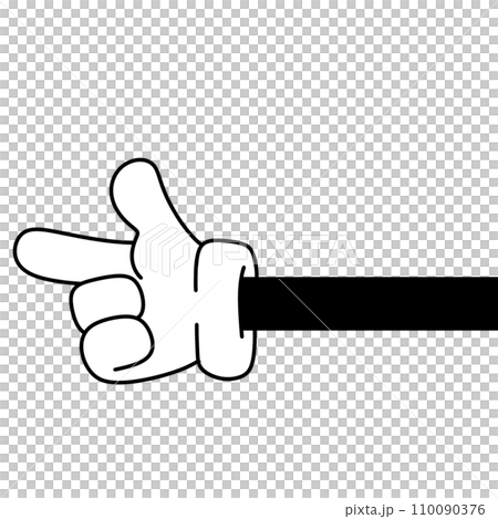 cartoon hand in glove doodle retro groovy vintage comic style Cute illustration character body parts Gesture hand cartoon hand in glove doodle retro groovy vintage comic style Cute illustration character body parts Gesture hand 110090376