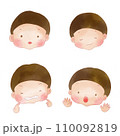 いろいろな表情の男の子 110092819