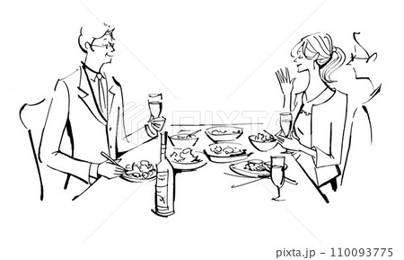 乾杯、グラス、ディナー、男性、女性、ワイン、シャンパン、楽しむ、20代、30代、40代、パーティ、お 乾杯、グラス、ディナー、男性、女性、ワイン、シャンパン、楽しむ、20代、30代、40代、パーティ、お 110093775