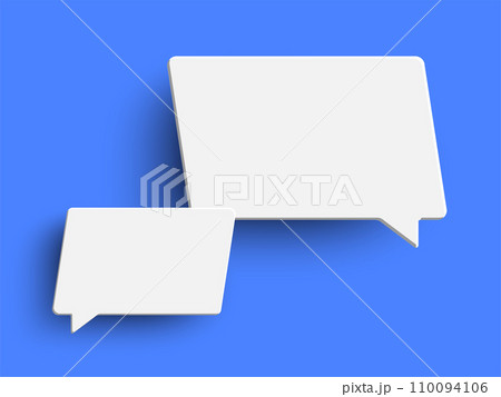 White empty speech bubble on blue background 110094106
