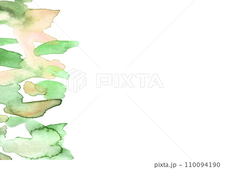 グリーンやオレンジの水彩テクスチャの背景イラスト素材 グリーンやオレンジの水彩テクスチャの背景イラスト素材 110094190