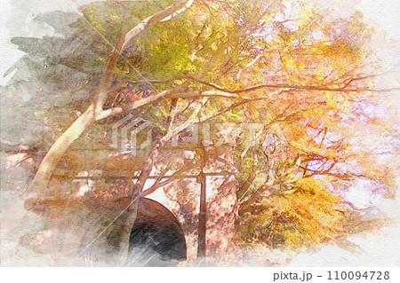 [愛知県]春日井市の愛岐トンネル群の水彩画 110094728