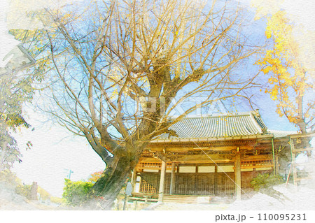 [愛知県]稲沢市祖父江町の祐専寺の水彩画 110095231