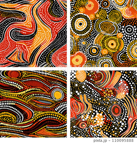 Set of traditional australian aboriginal pattern 110095888