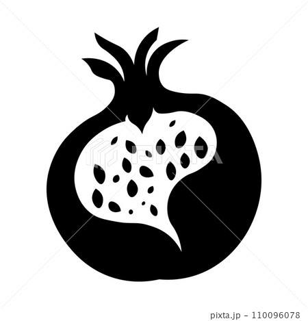 Pomegranate black vector icon on white background Pomegranate black vector icon on white background 110096078