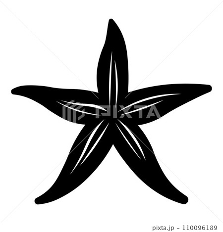Starfish black vector icon on white background Starfish black vector icon on white background 110096189