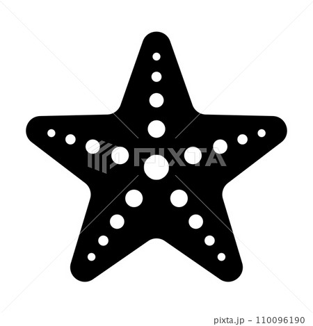 Starfish black vector icon on white background Starfish black vector icon on white background 110096190