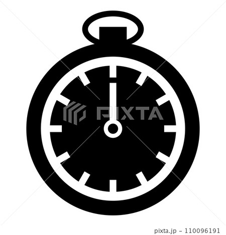 Stopwatch black vector icon on white background Stopwatch black vector icon on white background 110096191
