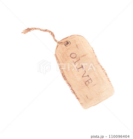 Textile label for a bottle of olive oil 110096404