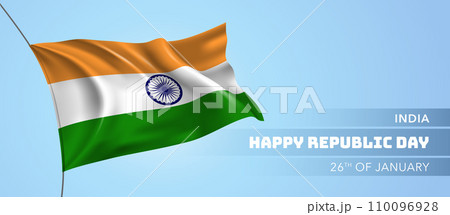 India happy republic day greeting card, banner vector illustration. Indian national holiday India happy republic day greeting card, banner vector illustration. Indian national holiday 110096928