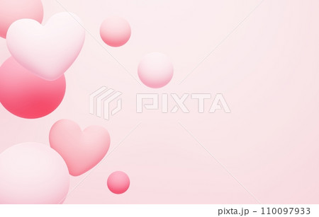 3D背景素材_ハート_ピンク 3D背景素材_ハート_ピンク 110097933