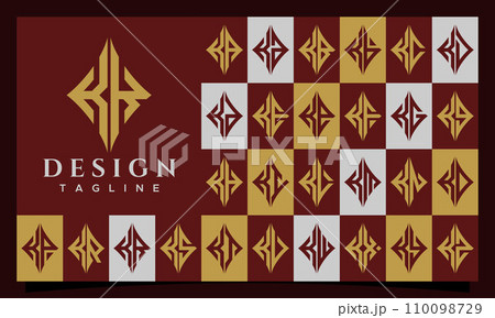 Elegant line sharp rhombus letter K KK logo design set 110098729