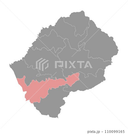 Mohales Hoek district map, administrative division of Lesotho. Vector illustration. 110099165