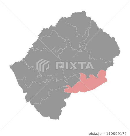 Qachas Nek district map, administrative division of Lesotho. Vector illustration. 110099173