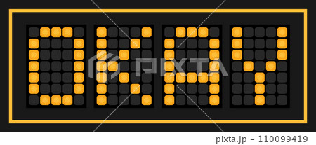 Orange color led banner in word okay on black background 110099419