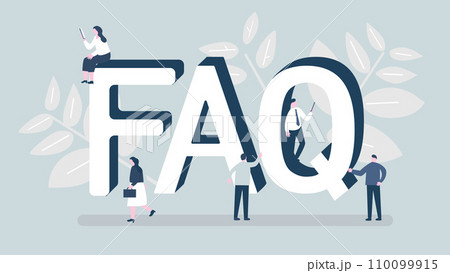 FAQ、ビジネスパーソンイラストレーションのイラスト素材 [110099915] - PIXTA