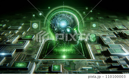 サイバーデジタル空間のイメージ背景 AI画像 サイバーデジタル空間のイメージ背景 AI画像 110100003