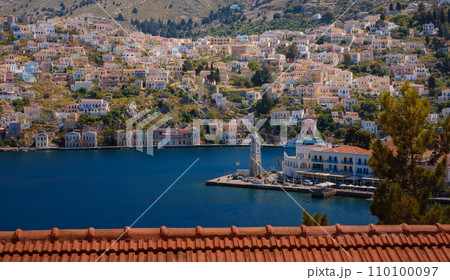 Symi Island, Greece islands holidays from Rhodos in Aegean Sea. 110100097