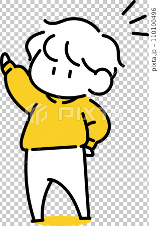 man pointing diagonally upward 110100496