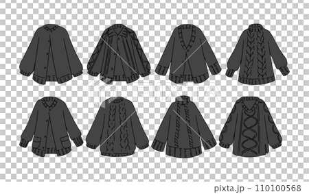 黒のセーターのイラストセットのイラスト素材 [110100568] - PIXTA