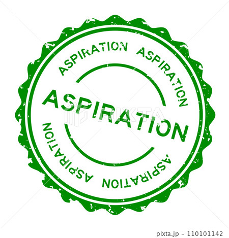 Grunge green aspiration word round rubber seal stamp on white background 110101142