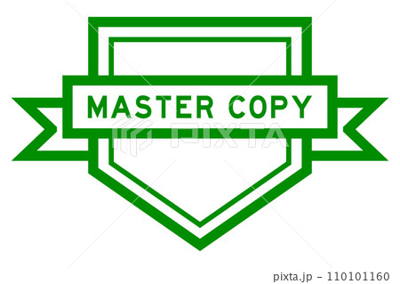 Vintage green color pentagon label banner with word master copy on white background Vintage green color pentagon label banner with word master copy on white background 110101160