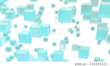 CGキューブ　多数の浮遊するキューブ 110101321