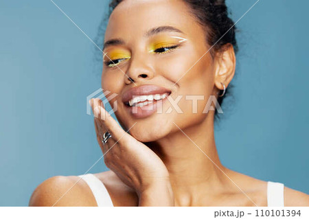Woman beauty curly fashion portrait happiness face skin lifestyle hair african smile american Woman beauty curly fashion portrait happiness face skin lifestyle hair african smile american 110101394