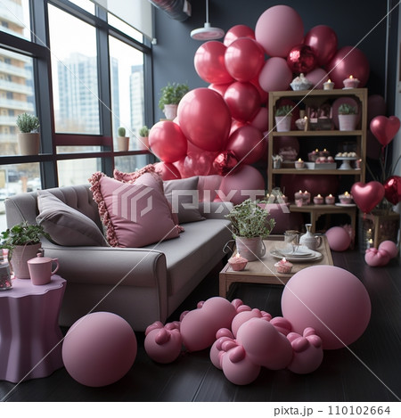 Postcard. The background of love is pink. Festive illustration. Beautiful red abstract background. Banner template. Postcard. The background of love is pink. Festive illustration. Beautiful red abstract background. Banner template. 110102664