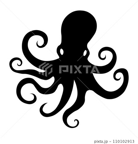 Octopus black vector icon on white background 110102913